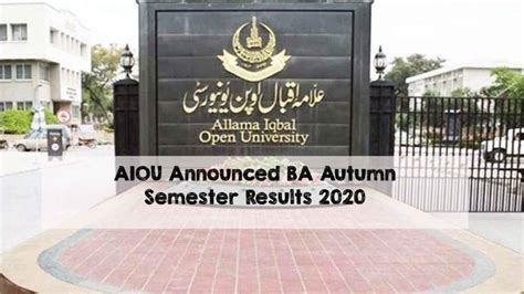 aiou ba autumn result 2020.